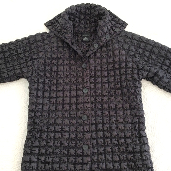 Tally Ho Reversible Mid Length Button Front Quilted Bubble Coat/Size L - Picture 2 of 9